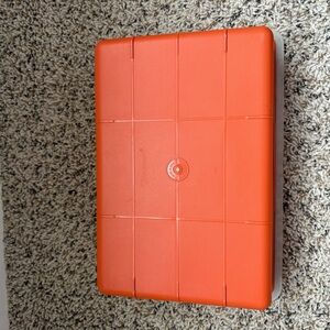 Vintage Tupperware Tuppercraft Sewing Craft Tackle Box Organizer 1421-3 Orange